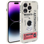 Custodia per cellulare con bordo dritto in silicone modello astronauta, For iPhone 14, For iPhone 14 Plus, For iPhone 14 Pro