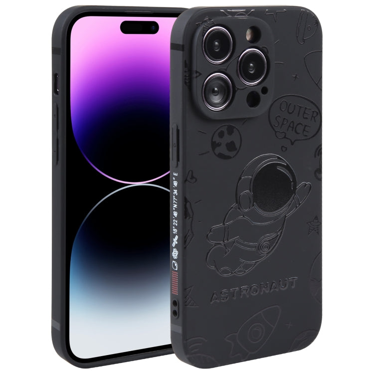 Custodia per cellulare con bordo dritto in silicone modello astronauta, For iPhone 14, For iPhone 14 Plus, For iPhone 14 Pro