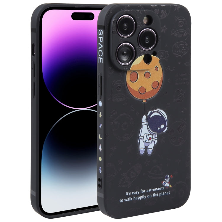 Custodia per cellulare con bordo dritto in silicone modello astronauta, For iPhone 14, For iPhone 14 Plus, For iPhone 14 Pro
