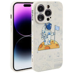 Custodia per cellulare con bordo dritto in silicone modello astronauta, For iPhone 14, For iPhone 14 Plus, For iPhone 14 Pro