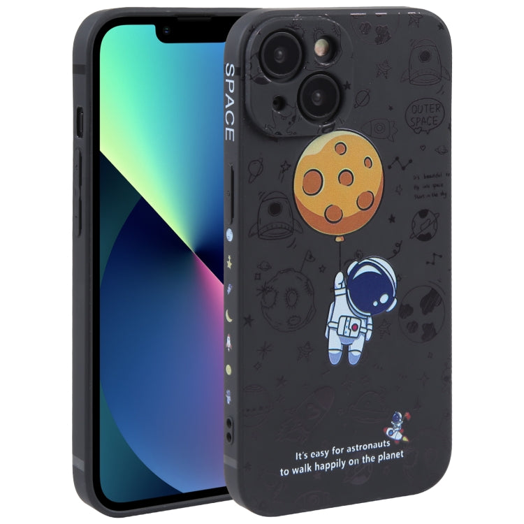 Custodia per cellulare con bordo dritto in silicone modello astronauta, For iPhone 14 Pro Max, For iPhone 13, For iPhone 13 Pro