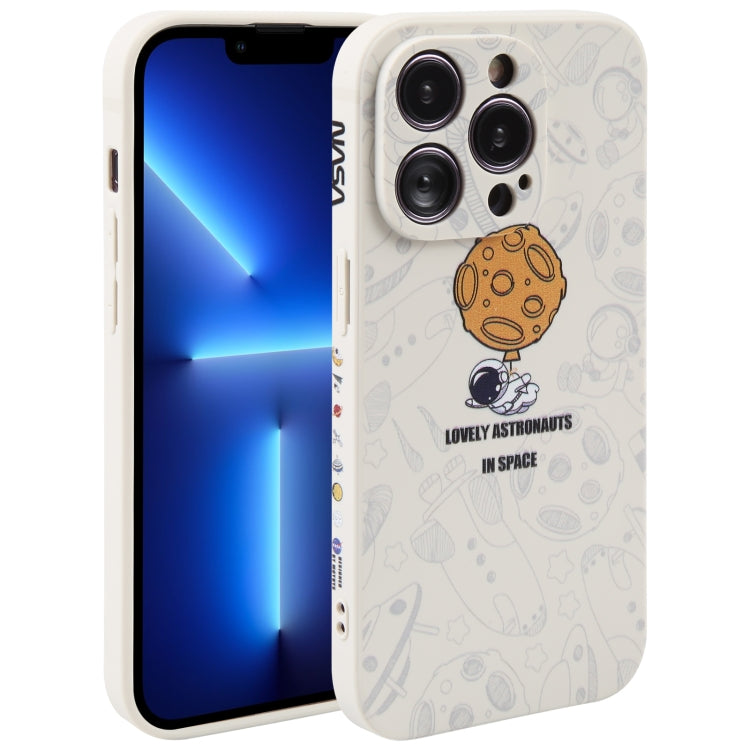 Custodia per cellulare con bordo dritto in silicone modello astronauta, For iPhone 14 Pro Max, For iPhone 13, For iPhone 13 Pro