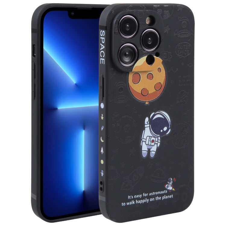 Custodia per cellulare con bordo dritto in silicone modello astronauta, For iPhone 14 Pro Max, For iPhone 13, For iPhone 13 Pro
