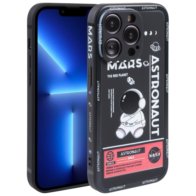 Custodia per cellulare con bordo dritto in silicone modello astronauta, For iPhone 13 Pro Max, For iPhone 12, For iPhone 12 Pro
