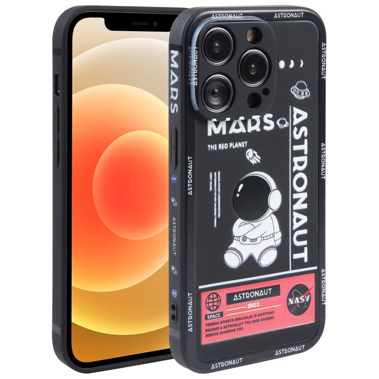Custodia per cellulare con bordo dritto in silicone modello astronauta, For iPhone 13 Pro Max, For iPhone 12, For iPhone 12 Pro