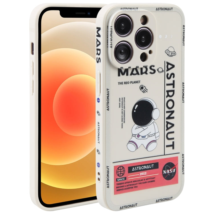 Custodia per cellulare con bordo dritto in silicone modello astronauta, For iPhone 13 Pro Max, For iPhone 12, For iPhone 12 Pro