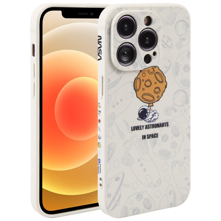 Custodia per cellulare con bordo dritto in silicone modello astronauta, For iPhone 13 Pro Max, For iPhone 12, For iPhone 12 Pro