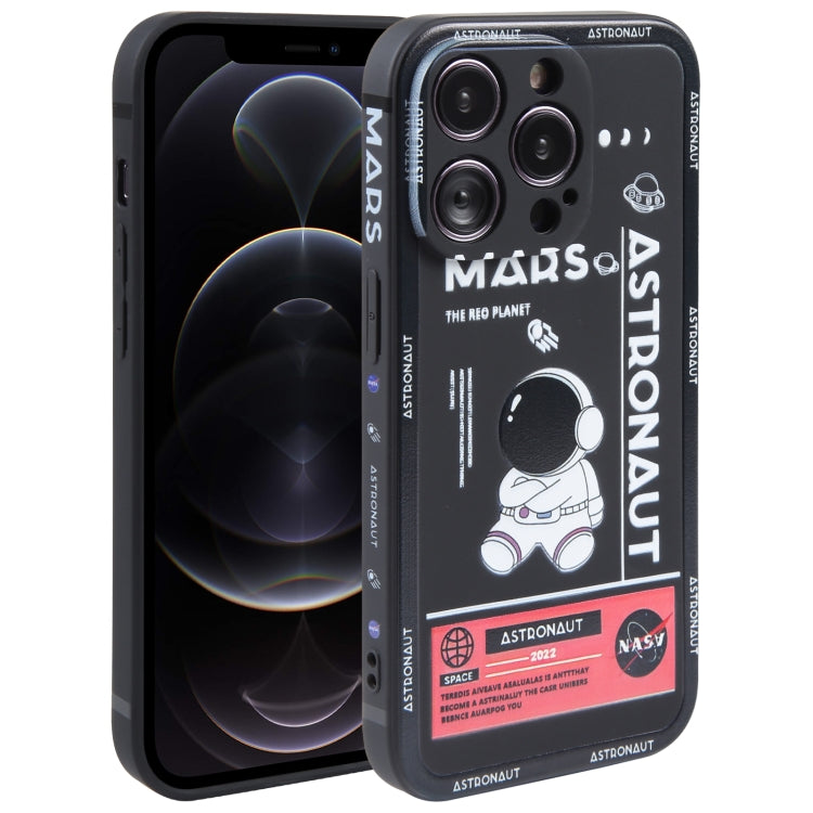 Custodia per cellulare con bordo dritto in silicone modello astronauta, For iPhone 13 Pro Max, For iPhone 12, For iPhone 12 Pro