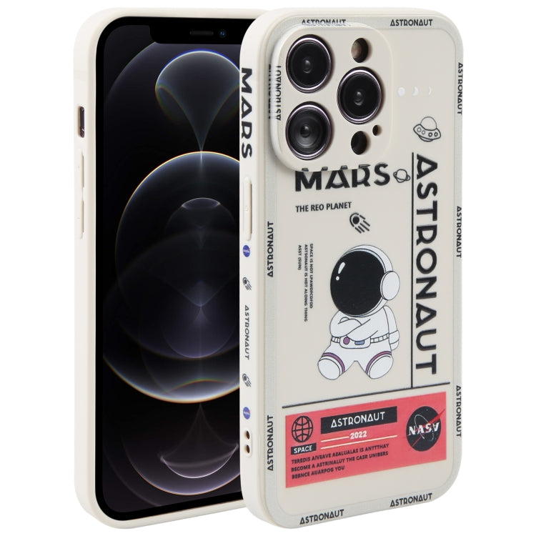 Custodia per cellulare con bordo dritto in silicone modello astronauta, For iPhone 13 Pro Max, For iPhone 12, For iPhone 12 Pro