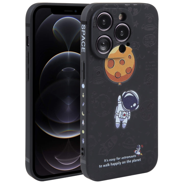 Custodia per cellulare con bordo dritto in silicone modello astronauta, For iPhone 13 Pro Max, For iPhone 12, For iPhone 12 Pro