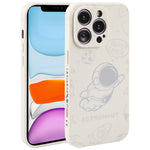 Custodia per cellulare con bordo dritto in silicone modello astronauta, For iPhone 12 Pro Max, For iPhone 11, For iPhone 11 Pro