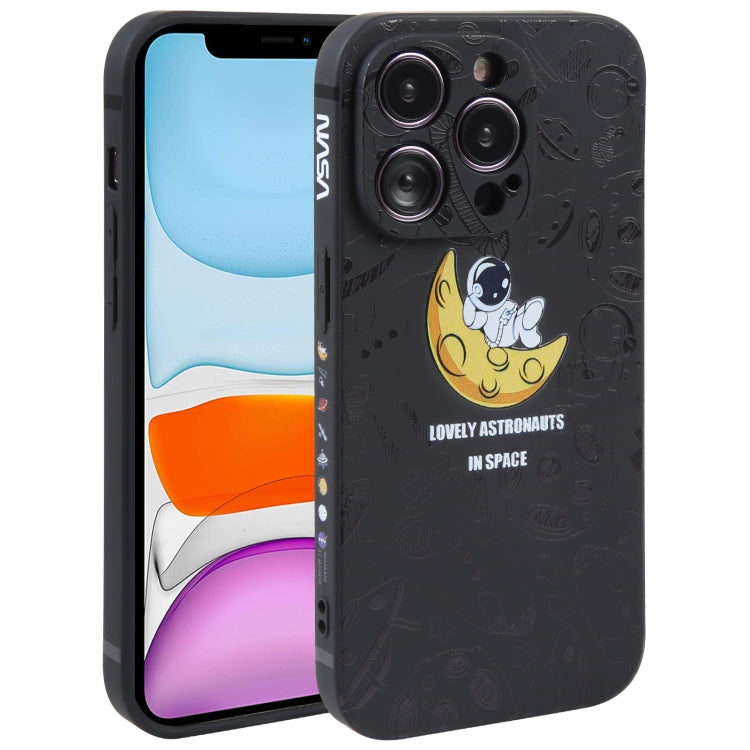 Custodia per cellulare con bordo dritto in silicone modello astronauta, For iPhone 12 Pro Max, For iPhone 11, For iPhone 11 Pro
