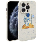 Custodia per cellulare con bordo dritto in silicone modello astronauta, For iPhone 12 Pro Max, For iPhone 11, For iPhone 11 Pro