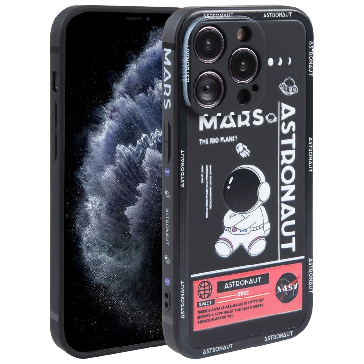 Custodia per cellulare con bordo dritto in silicone modello astronauta, For iPhone 11 Pro Max, For iPhone X / XS, For iPhone XS Max