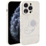Custodia per cellulare con bordo dritto in silicone modello astronauta, For iPhone 11 Pro Max, For iPhone X / XS, For iPhone XS Max