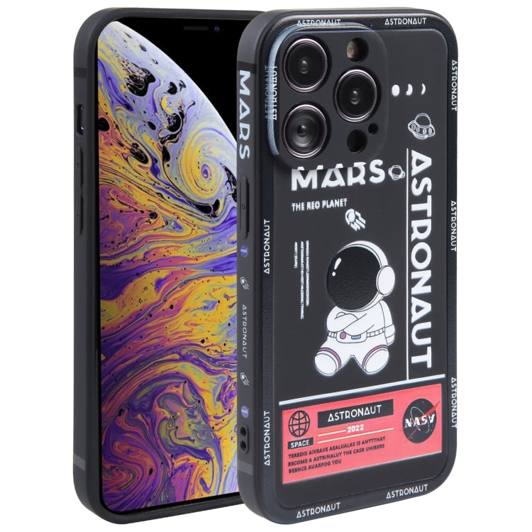 Custodia per cellulare con bordo dritto in silicone modello astronauta, For iPhone 11 Pro Max, For iPhone X / XS, For iPhone XS Max