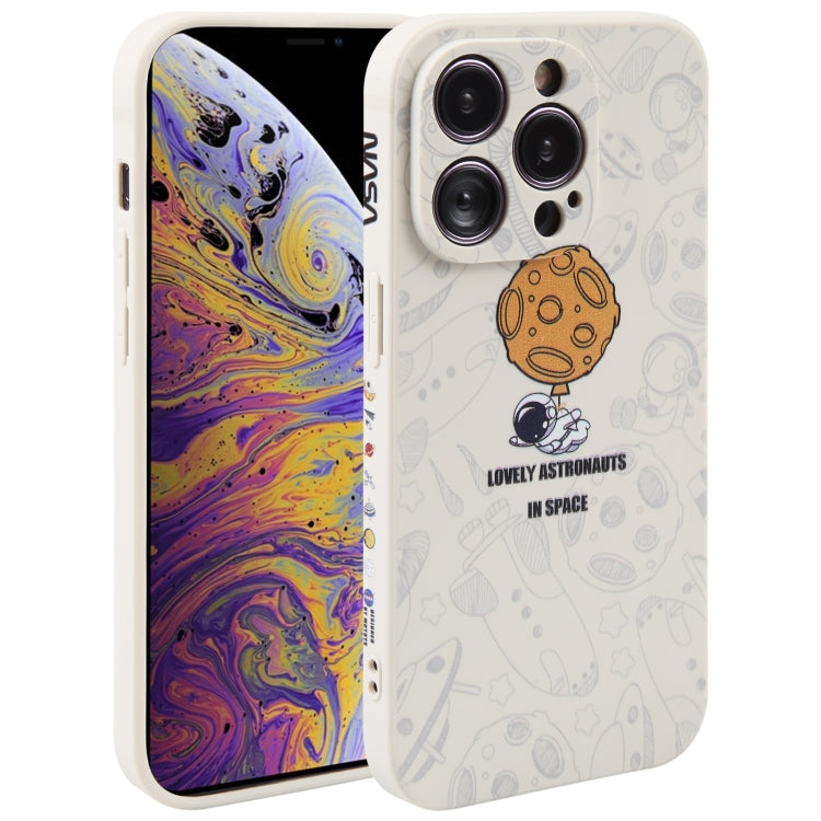 Custodia per cellulare con bordo dritto in silicone modello astronauta, For iPhone 11 Pro Max, For iPhone X / XS, For iPhone XS Max