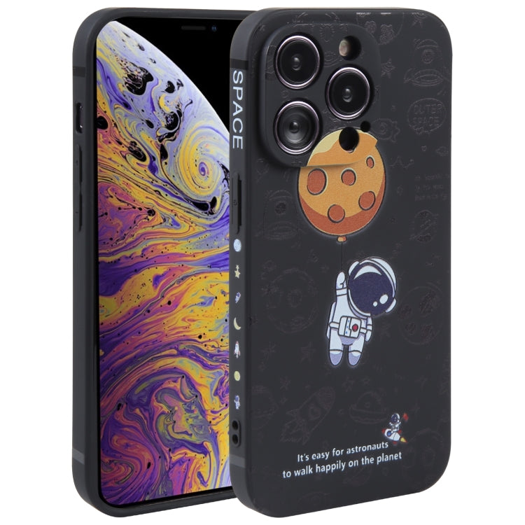 Custodia per cellulare con bordo dritto in silicone modello astronauta, For iPhone 11 Pro Max, For iPhone X / XS, For iPhone XS Max