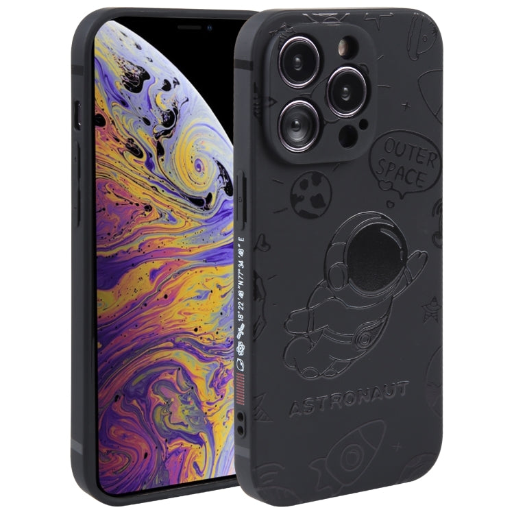 Custodia per cellulare con bordo dritto in silicone modello astronauta, For iPhone 11 Pro Max, For iPhone X / XS, For iPhone XS Max
