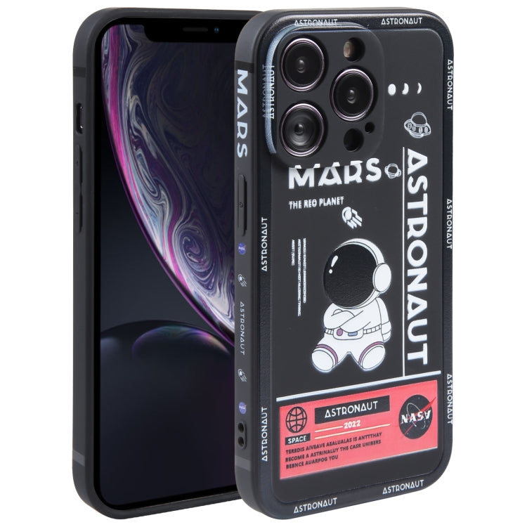Custodia per cellulare con bordo dritto in silicone modello astronauta, For iPhone XR, For iPhone SE 2022 / 2020 / 7 / 8, For iPhone 7 Plus / 8 Plus