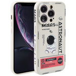 Custodia per cellulare con bordo dritto in silicone modello astronauta, For iPhone XR, For iPhone SE 2022 / 2020 / 7 / 8, For iPhone 7 Plus / 8 Plus