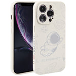 Custodia per cellulare con bordo dritto in silicone modello astronauta, For iPhone XR, For iPhone SE 2022 / 2020 / 7 / 8, For iPhone 7 Plus / 8 Plus