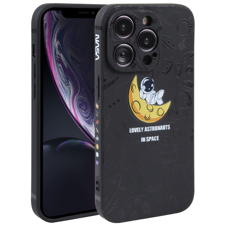 Custodia per cellulare con bordo dritto in silicone modello astronauta, For iPhone XR, For iPhone SE 2022 / 2020 / 7 / 8, For iPhone 7 Plus / 8 Plus