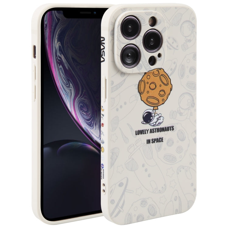 Custodia per cellulare con bordo dritto in silicone modello astronauta, For iPhone XR, For iPhone SE 2022 / 2020 / 7 / 8, For iPhone 7 Plus / 8 Plus