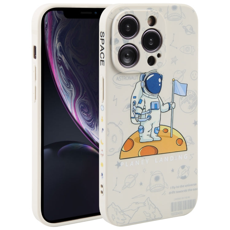 Custodia per cellulare con bordo dritto in silicone modello astronauta, For iPhone XR, For iPhone SE 2022 / 2020 / 7 / 8, For iPhone 7 Plus / 8 Plus