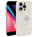 Custodia per cellulare con bordo dritto in silicone modello astronauta, For iPhone XR, For iPhone SE 2022 / 2020 / 7 / 8, For iPhone 7 Plus / 8 Plus