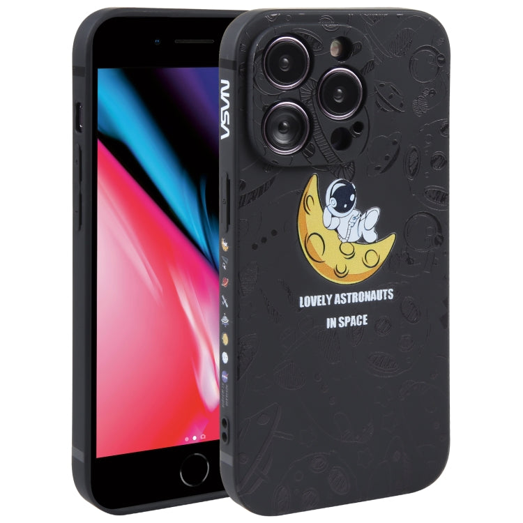 Custodia per cellulare con bordo dritto in silicone modello astronauta, For iPhone XR, For iPhone SE 2022 / 2020 / 7 / 8, For iPhone 7 Plus / 8 Plus