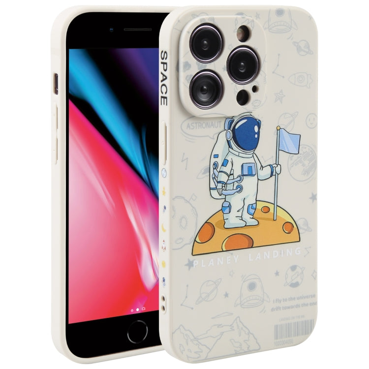 Custodia per cellulare con bordo dritto in silicone modello astronauta, For iPhone XR, For iPhone SE 2022 / 2020 / 7 / 8, For iPhone 7 Plus / 8 Plus