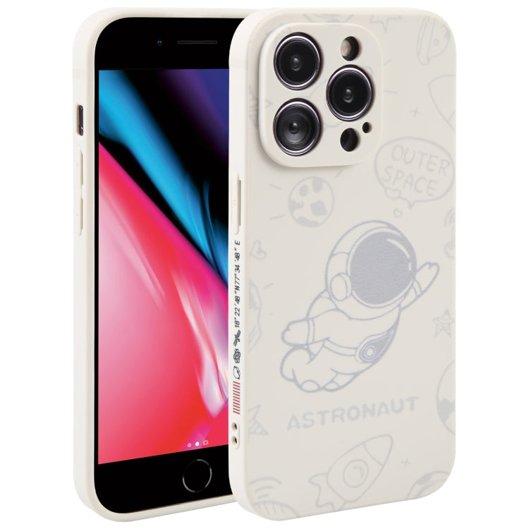 Custodia per cellulare con bordo dritto in silicone modello astronauta, For iPhone XR, For iPhone SE 2022 / 2020 / 7 / 8, For iPhone 7 Plus / 8 Plus