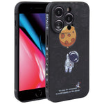 Custodia per cellulare con bordo dritto in silicone modello astronauta, For iPhone XR, For iPhone SE 2022 / 2020 / 7 / 8, For iPhone 7 Plus / 8 Plus
