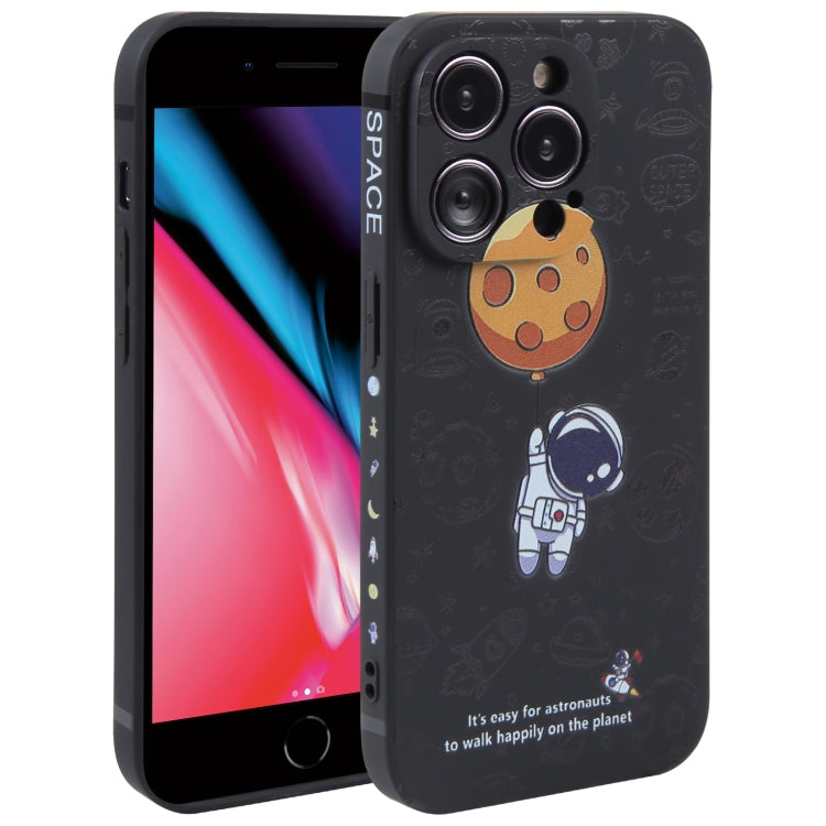 Custodia per cellulare con bordo dritto in silicone modello astronauta, For iPhone XR, For iPhone SE 2022 / 2020 / 7 / 8, For iPhone 7 Plus / 8 Plus