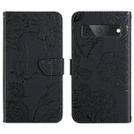 Custodia per cellulare in pelle goffrata con peonia a farfalla, For Google Pixel 7A, For Samsung Galaxy M14 5G