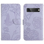 Custodia per cellulare in pelle goffrata con peonia a farfalla, For Google Pixel 7A, For Samsung Galaxy M14 5G