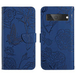 Custodia per cellulare in pelle goffrata con peonia a farfalla, For Google Pixel 7A, For Samsung Galaxy M14 5G