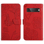 Custodia per cellulare in pelle goffrata con peonia a farfalla, For Google Pixel 7A, For Samsung Galaxy M14 5G