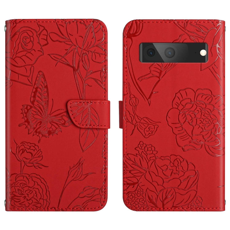 Custodia per cellulare in pelle goffrata con peonia a farfalla, For Google Pixel 7A, For Samsung Galaxy M14 5G