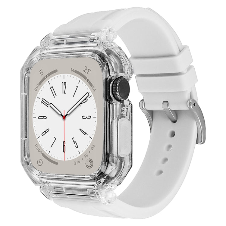 Cinturino in silicone con cassa in policarbonato trasparente, For Apple Watch Series 8&7 41mm, For Apple Watch Series 8&7 45mm