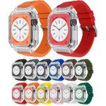 Cinturino in silicone con cassa in policarbonato trasparente, For Apple Watch Series 8&7 41mm, For Apple Watch Series 8&7 45mm