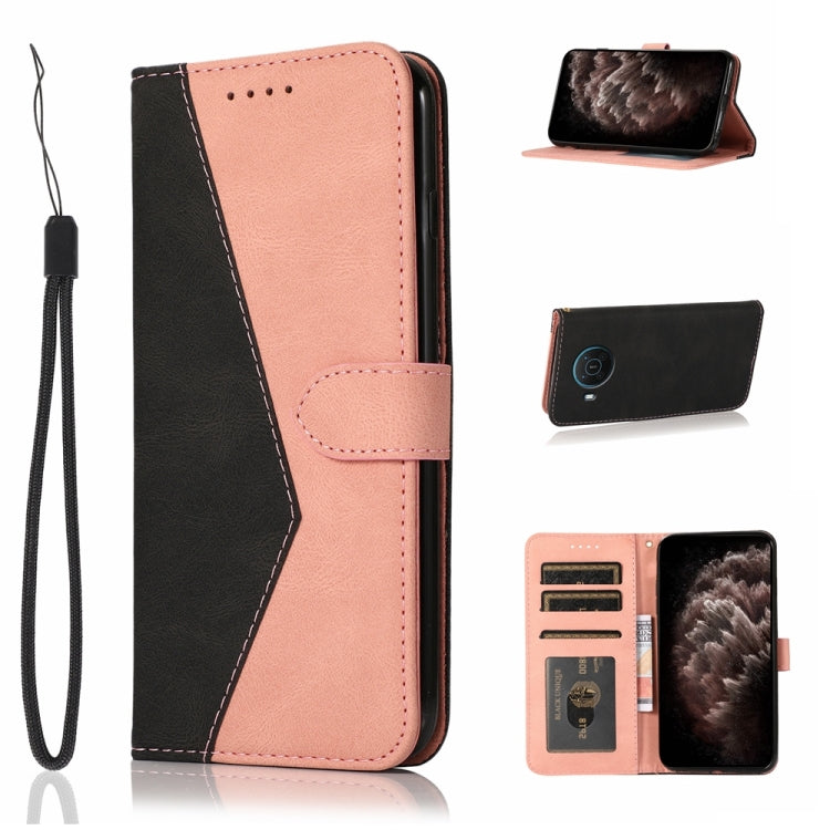 Custodia per telefono in pelle con cuciture a due colori, For Nokia 6.2 / 7.2, For Nokia G10 / G20 / 6.3, For Nokia X10 / X20