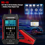 KONNWEI CR-10 2.4 pollici caricabatteria per auto strumento di riparazione impulso batteria, EU Plug, US Plug, UK Plug