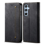Custodia per telefono in pelle con texture denim, For Samsung Galaxy M14