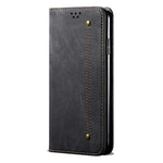 Custodia per telefono in pelle con texture denim, For Samsung Galaxy M14