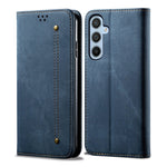 Custodia per telefono in pelle con texture denim, For Samsung Galaxy M14