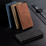 Custodia per telefono in pelle con texture denim, For Samsung Galaxy M14
