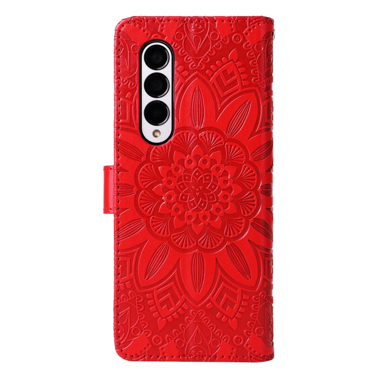 Custodia per telefono in pelle di girasole goffrata, For Samsung Galaxy Z Fold3 5G, For Samsung Galaxy Z Fold4 5G, For Samsung Galaxy Z Flip3 5G, For Samsung Galaxy Z Flip4 5G