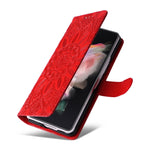 Custodia per telefono in pelle di girasole goffrata, For Samsung Galaxy Z Fold3 5G, For Samsung Galaxy Z Fold4 5G, For Samsung Galaxy Z Flip3 5G, For Samsung Galaxy Z Flip4 5G